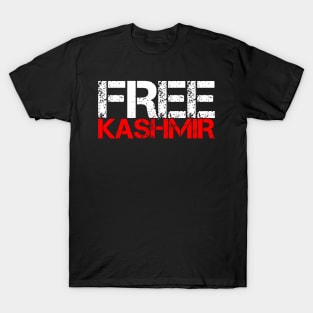 Free Kashmir in Distressed text - Kashmiri Wants Freedom T-Shirt